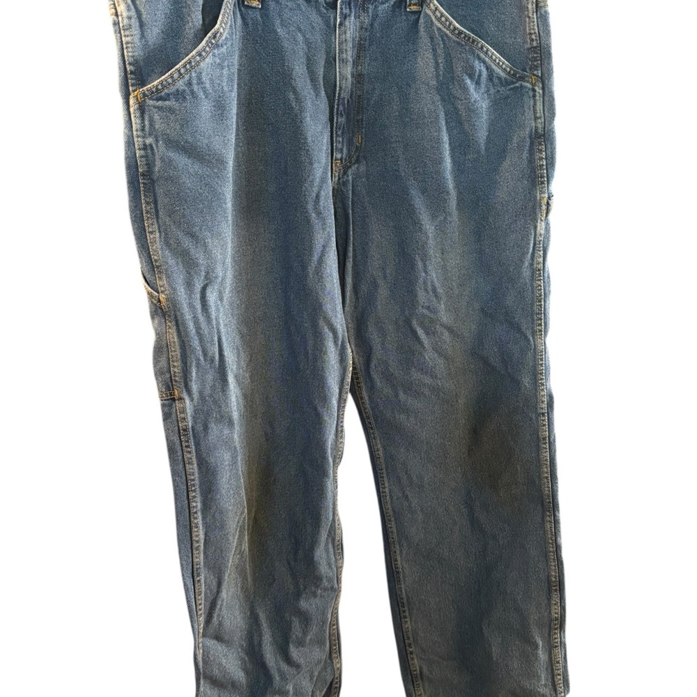 Blue Relaxed Fit Jeans with Natural Creasing